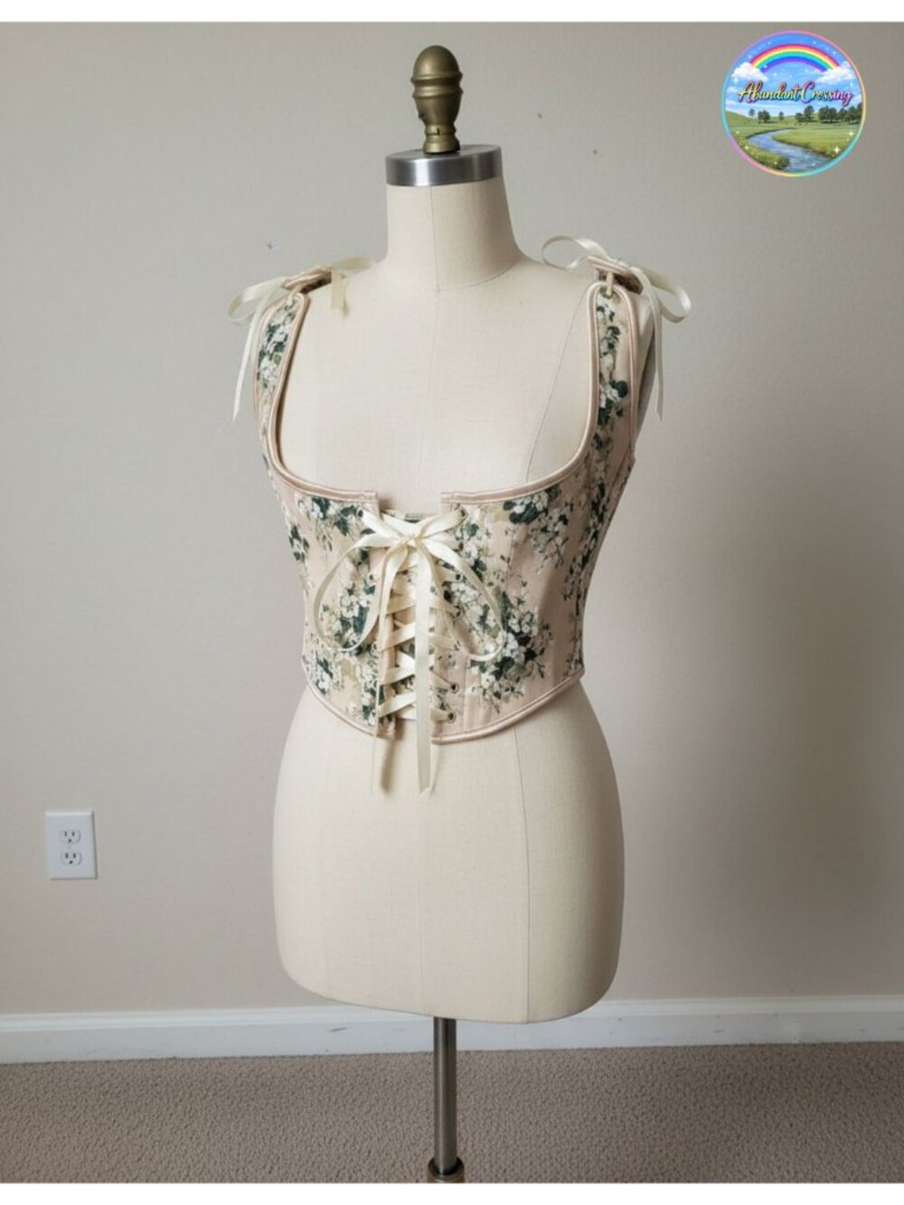 Underbust Corset Top Boned Lace-Up Ren Faire Fairy Pirate Costume